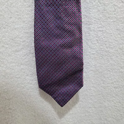 NEW Racing Green Tie Purple Mix Square Patteren 100% Silk Classic Width & Length • £16.99