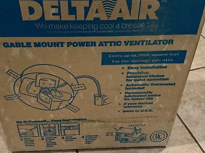 DeltaAir Gable Mount Power Attic Ventilator VINTAGE Fan Made In USA RARE VIDEO • $139.99