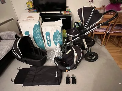 Infababy ULTIMO 3-Wheel 3in1 Travel System Pram Buggy Car Seat Iso Fix Used • £220