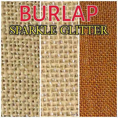 Burlap Jute Natural SPARKLE GLITTER Fabric / 52  Wide / Sold By The Yard • $7.60