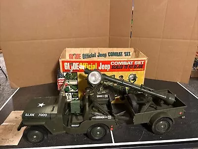 Vintage 1960s Hasbro GI JOE Official Jeep Combat Set #7000 W/ Box Near Complete￼ • $239