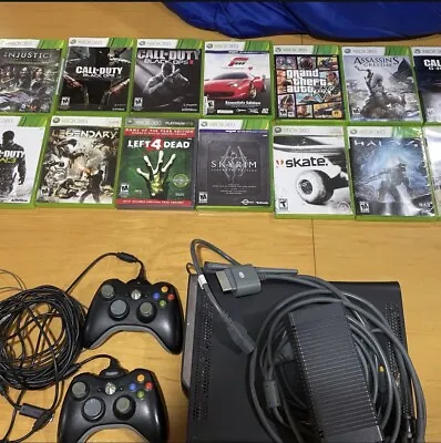 $80 • Buy Microsoft Xbox 360 Elite Console - Black With Controllers And Games