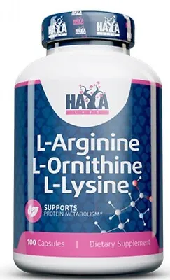 Haya Labs L-Arginine L-Ornithine L-Lysine 750 Mg 100 Capsules • £18.18