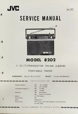 JVC - Nivico - 8202 - Portable Radio - Service Manual • $15