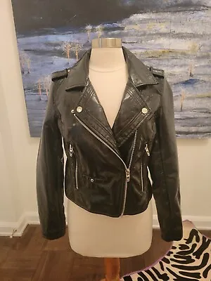 Blank NYC Patent Vegan Leather Wet Look Moto Jacket SMALL • $70