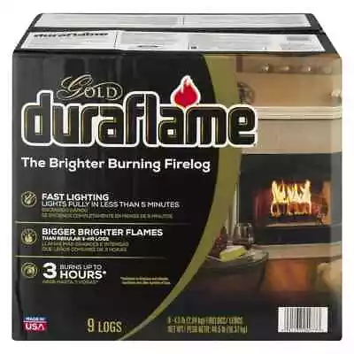 Duraflame Gold Ultra Premium 4.5Lb Firelogs 9-Pack Case 3 Hour Burn • $56.99