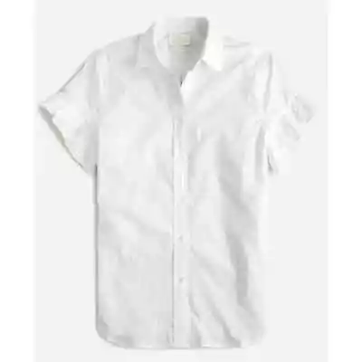 J. Crew Classic Fit Lightweight Cotton Poplin Ruffle Sleeve Shirt White Size 4 • $77.33