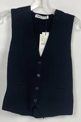 Zara Women's Black Vest Size Small - 4 Button • $24.99
