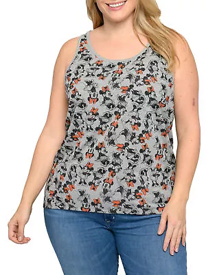 Minnie Mouse All-Over Print Gray Tank Top Shirt Women's Plus Size Disney • $21.99