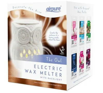 £16.99 • Buy Airpure THE OWL Electric Wax Melt Oil Melter Burner With FREE Wax Melts