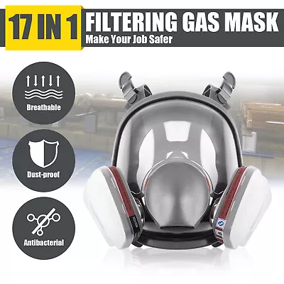 17 In 1 6800 Full Face Facepiece Painting Spraying Safety Respirator Gas Mask • $27.89