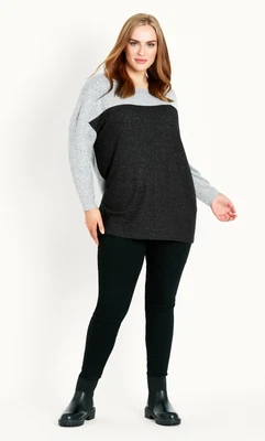 $15 • Buy Evans By City Chic Womens Plus Size Colour Block Soft Touch Top - Black