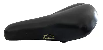 Vintage Sella Italia Anatomic Black Bike Saddle Mountain Road Bicycle Seat • $24.99