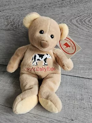 Vtg Tan Bear Mary Meyer Soft Floppy Plush World Dairy Expo Madison WI Tags Rare • $25