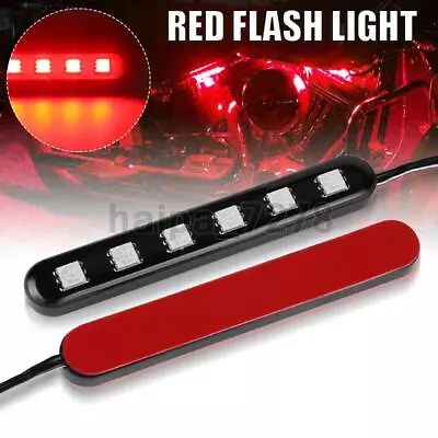 2X Red Motorcycle ATV Truck 3inch LED Strobe Flashing Brake Tail Light Strip Bar • $8.99