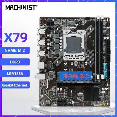 Intel X79 Motherboard LGA 1356 M.2 NVME DDR3 RAM Support Xeon E5 CPU Desktop Us • $39.98