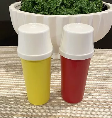 Vintage Tupperware Ketchup And Mustard Pump Dispensers Complete #1329 Never Used • $20