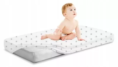 Soft Fitted Sheet Jersey Stretchy Cotton Fit Cot Bed 140x70 Small Stars On White • £5.89