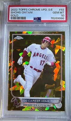 2022 Topps Chrome Sapphire Edition Gold Shohei Othani Refractor #/50 Psa 10 Mvp • $649.55