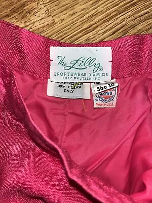 VTG The Lilly Sportswear Div Lilly Pulitzer High Waisted Pink Pant 10  Made USA • $49.95