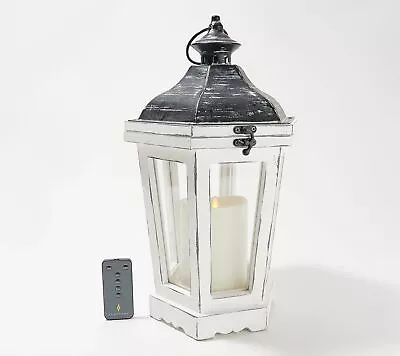 Luminara Charleston 16  Lantern With Flameless Pillar & Remote Indoor/out Candle • $85.77