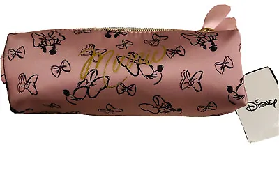 Disney Minnie Mouse Pencil Case Or Makeup Case Color Pale Pink Mauve • $9.99