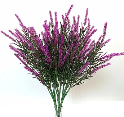 £3.50 • Buy Seven-Fork Simulation Plant Artificial Lavender Flowers - 39cm  Plastic Faux