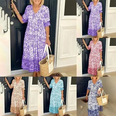 Elegant Plus Size Floral Maxi Dress For Women Ideal For Summer Getaways • $36.53