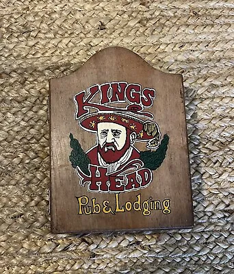 Vintage Mini Kings Head Pub &Lodging Dart Board  Cabinet Set NO DARTS • $5