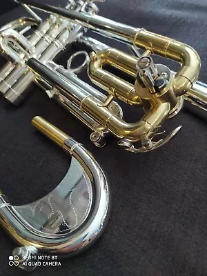 Berkeley 5'3/8 Big Bell Silver Trumpet W/Flip-Key Leadpipes ( D2H Monette MP) • $585