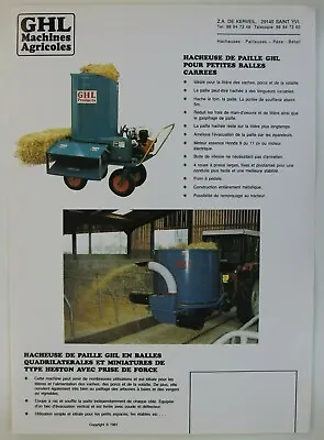 Prospectus Brochure GHL Agricultural Machines Chopper Straw Tractor • $6.41