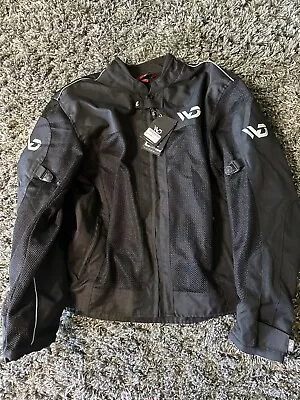 WD Motorsports Summer Motorcycle Jacket Miami Mesh - Large (Black) • $54.99