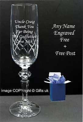 £12.95 • Buy Personalised Engraved Champagne Flute Glass Birthday 18th 21st  30th 40th Gift