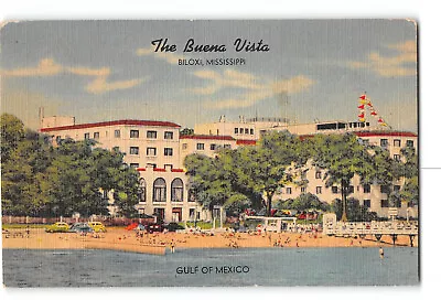 Biloxi Mississippi MS Postcard 1930-1950 The Buena Vista Hotel Gulf Of Mexico • $5.98