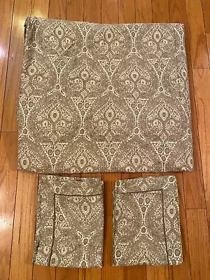 RESTORATION HARDWARE Duvet Cover KING Two SHAMS Italian Cypress Taupe Paisley • $149.99