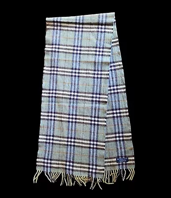 Vintage Burberry Check 100% Lambswool Men Scarf Made In England • $124.99