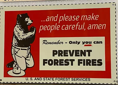 Vintage Style National Park  Prevent Forest Fire Steel Metal Quality Sign • $49.99