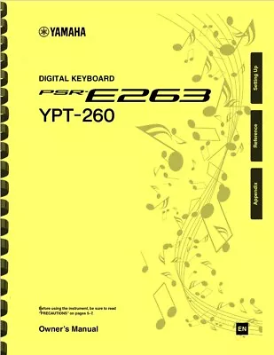 Yamaha PSR-E263 YPT-260 Keyboard OWNER'S MANUAL • $29.04