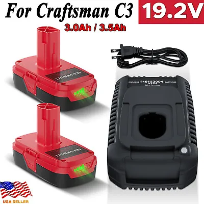 19.2 Volt 3.5Ah For Craftsman C3 DieHard Lithium XCP Battery/Charger 11375 11376 • $18