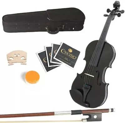 Mendini 16 MA-Black Solid Wood Viola With Case Bow Rosin Bridge & Strings • $35