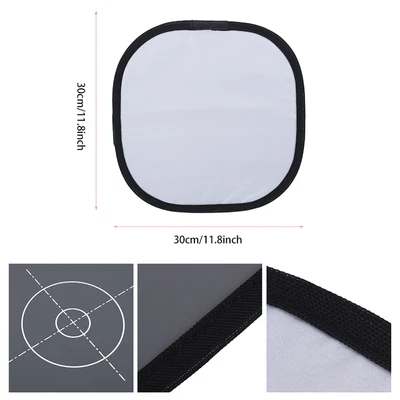 Photography 30cm Folding 18% Grey White Reference Card W/Carrying Bag F3 OCH • £8.66