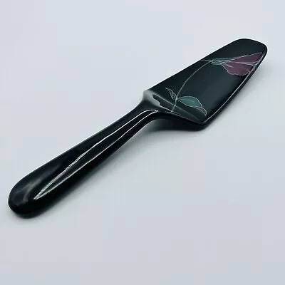 Vintage Mikasa Pie Cake Server Tango Black Ceramic Calla Lily Design Japan FX005 • $14.99