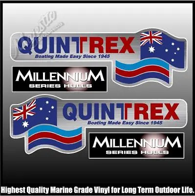 QUINTREX - MILLENNIUM HULLS - Set Of 4 Decals - BOAT DECALS • $40