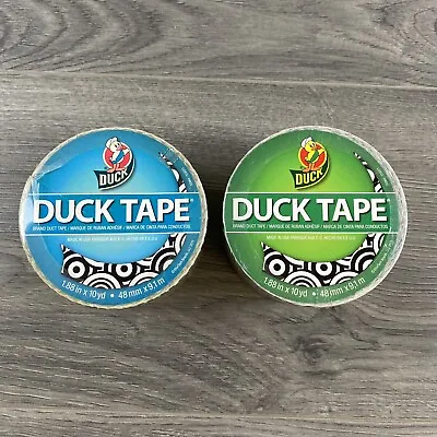 $23.99 • Buy Lot Of 2- Duct Tape, 1.88 In X 10 Yd, Black And White Circle Design NEW