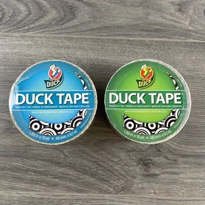 $23.99 • Buy Lot Of 2- Duct Tape, 1.88 In X 10 Yd, Black And White Circle Design NEW