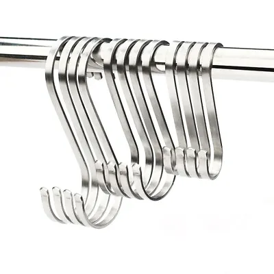 S Hooks Stainless Steel 304 Kitchen Meat Pan Utensil Clothes Hanger Hanging Hook • $1.75