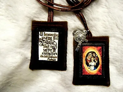 JESUS MARY JOSEPH BROWN SCAPULAR  Handmade In USA 100%Wool • $8.90