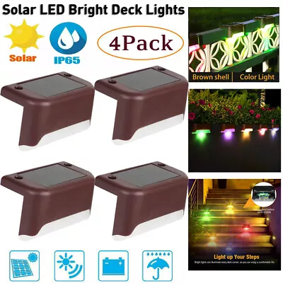 4 Solar LED Bright Deck Lights Outdoor Garden Patio Railing Decks Path Lighting • $11.69