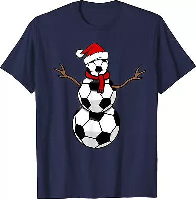 Christmas Soccer Balls Santa Snowman Funny Gift Unisex T-Shirt • $19.99