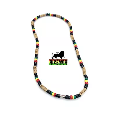 Rasta Bamboo Choker Necklace Roots Necklace Africa Selassie Reggae Jamaica 18  • $15.99